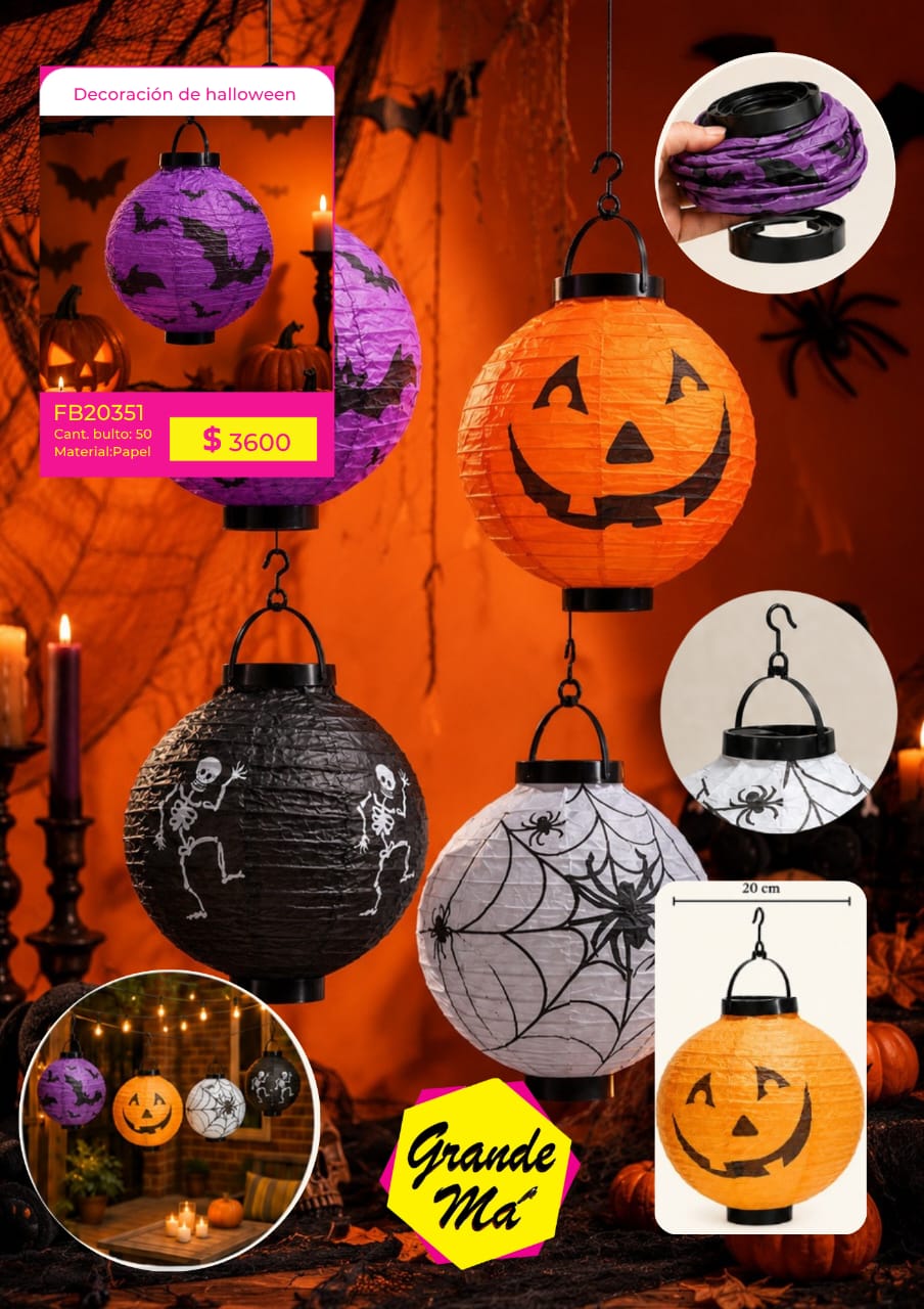 LAMPARA DE PAPEL HALLOWEEN (FB20351)