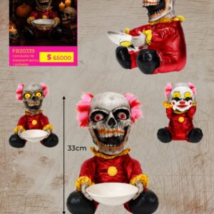 PAYASO HALLOWEEN CON PLATO PARA DULCES 33CM (FB20339)