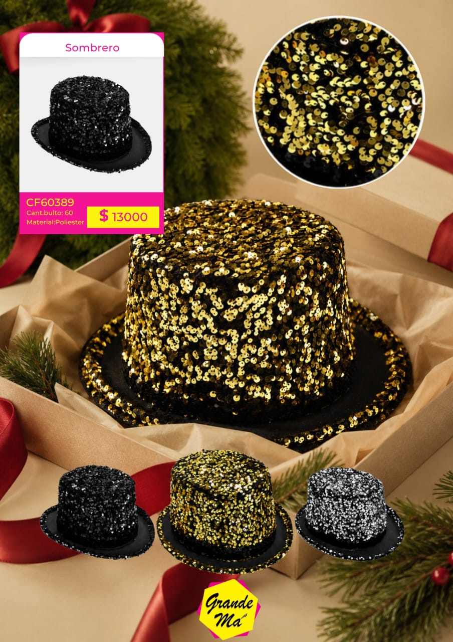 SOMBRERO HALLOWEEN C/ LENTEJUELAS (CF60389)