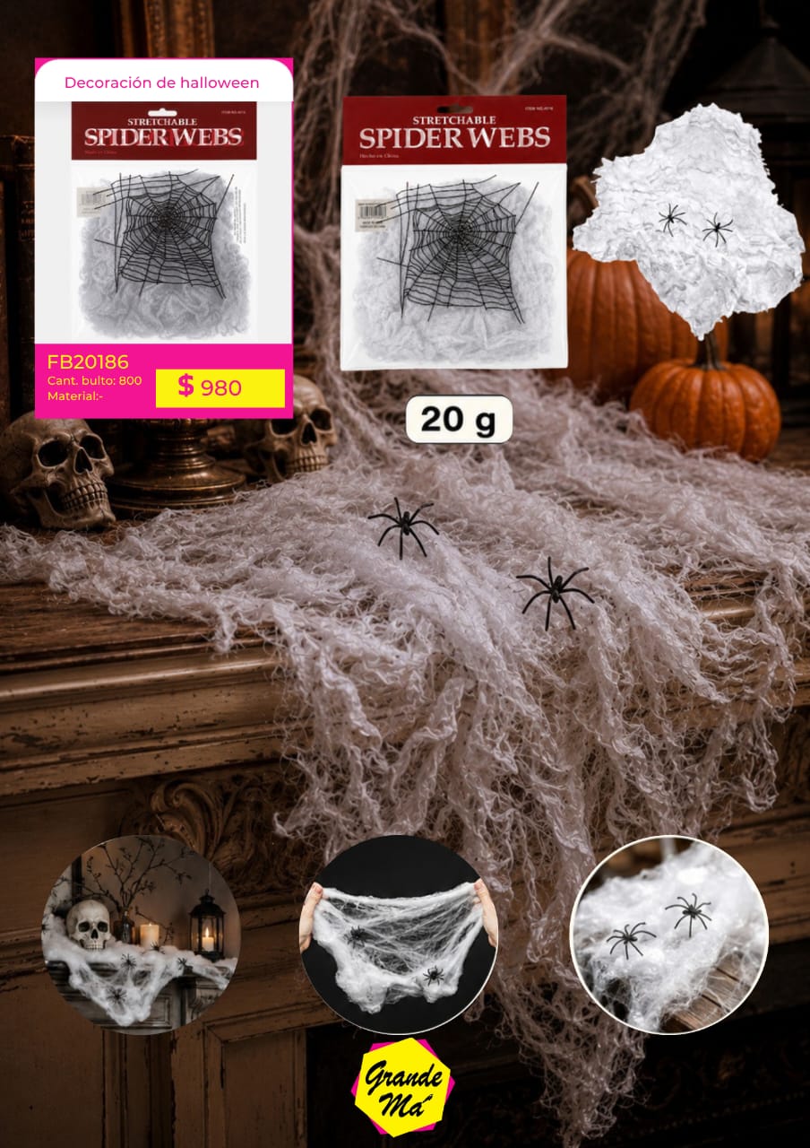 DECORACION HALLOWEEN TELA DE ARAÑA (FB20186)
