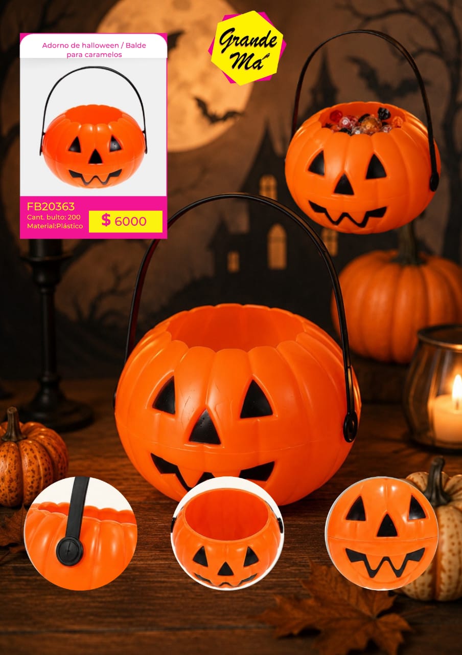 CALABAZA HALLOWEEN P/ GOLOSINAS (FB20363)