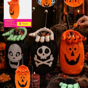 BOLSA HALLOWEEN P/ CARAMELOS 53CM X 14.5CM (FB20371)