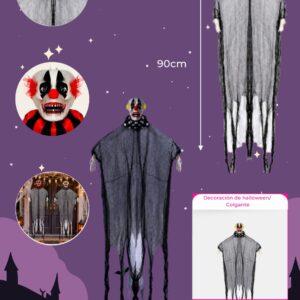 ADORNO HALLOWEEN PAYASO COLGANTE 90CM (FB20372)