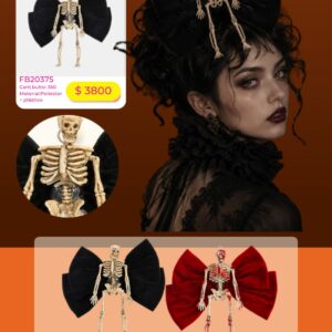 BROCHE HALLOWEEN P/ PELO MOÑO C/ ESQUELETO (FB20375)