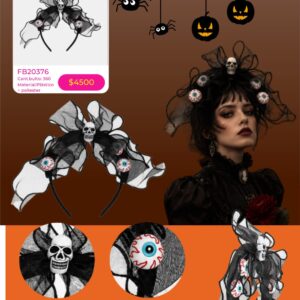 VINCHA HALLOWEEN C/ CALAVERA (FB20376)