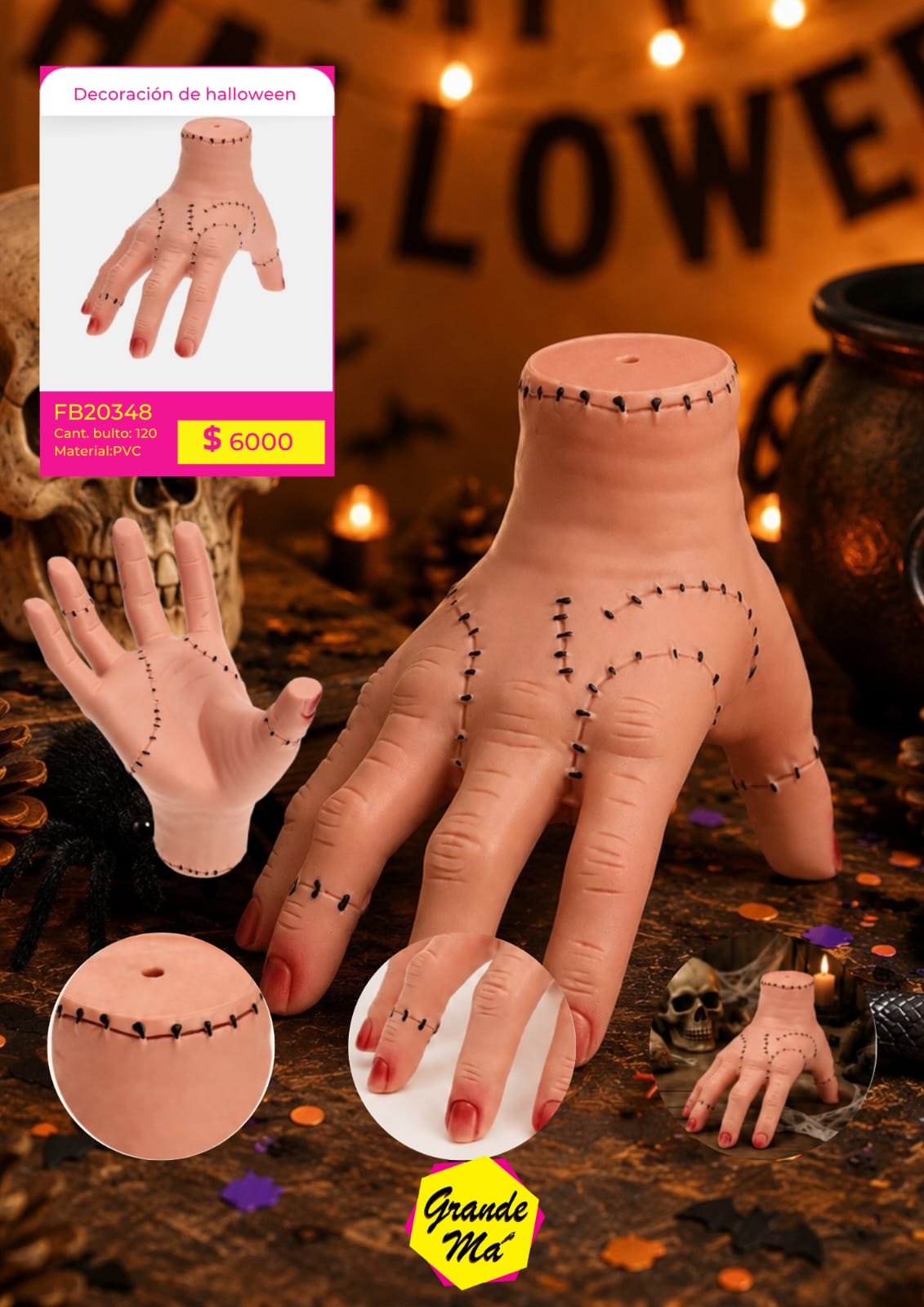 ADORNO HALLOWEEN LATEX MANO (FB20348)