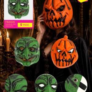MASCARA HALLOWEEN CALABAZA Y BRUJA (FB20225)