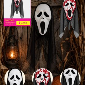 MASCARA HALLOWEEN EVA CREAM CON VELO (FB20362)