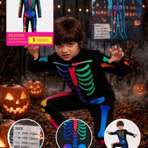 DISFRAZ HALLOWEEN ESQUELETO COLOR INFANTIL (S - M - L) (FB20