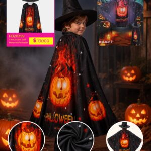 DISFRAZ HALLOWEEN CAPA + SOMBRERO CALABAZA (FB20359)