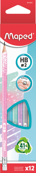 LAPIZ GRAFITO MAPED GLITTER CON GOMA